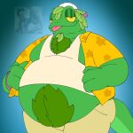 aloha_shirt anthro baseball_cap blue_background body_hair bottomwear chameleon clothed clothing epic_games fortnite green_body green_hair hair happy_trail hat headgear headwear lizard looking_at_viewer male obese obese_male open_clothing open_shirt open_topwear overweight overweight_male pants pattern_clothing pattern_shirt pattern_topwear pt80s0up reptile scalie shirt simple_background solo tan_bottomwear tan_clothing tan_pants tank_top tongue tongue_out topwear undersized_clothing white_clothing white_hat white_headwear yellow_clothing yellow_eyes yellow_shirt yellow_topwear ziggy_(fortnite)