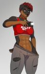 2025 abs anthro black_body black_fur bottomwear bottomwear_pull bra breasts brown_body brown_eyes brown_fur camera_flash canid canine canis cellphone clothing clothing_pull collar domestic_dog electronics female floppy_ears fudgebane fur hi_res highlights_(coloring) looking_at_viewer mammal mastiff molosser muscular muscular_anthro muscular_female padlocked_collar pants pants_pull phone portrait red_highlights rottweiler ruby_(abananaman) short_tail simple_background smartphone solo sports_bra standing tail taking_picture taking_selfie text text_on_bra text_on_clothing text_on_sports_bra text_on_underwear three-quarter_portrait underwear