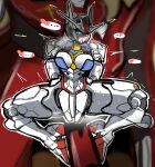 blue_eyes blue_torso blush blush_lines bodily_fluids breast_armor breasts duo feet female foot_on_crotch green_eyes green_sclera gundam gundam:_char's_counterattack_beltorchika's_children gundam_aerial hands_behind_back heart_symbol hi_res living_machine long_crotch looking_at_viewer machine male mecha mobile_suit mobile_suit_gundam mobile_suit_gundam:_char's_counterattack mobile_suit_gundam_the_witch_from_mercury mrglasses2255 msn-04_nightingale not_furry red_body red_feet robotic_arms robotic_legs seductive sitting_on_crotch size_difference spread_legs spreading sweat sweaty_legs sweaty_thighs white_body white_breasts