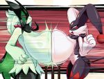 2026 abstract_background absurd_res anthro big_breasts black_body black_fur breast_smother breast_squish breasts breasts_frottage digital_media_(artwork) duo dupin_(pal) felid feline female female/female female_anthro fur furniture generation_9_pokemon green_body green_fur hi_res huge_breasts hyper hyper_breasts impact impact_lines jester lagomorph leporid male mammal markings meowscarada motion_lines multicolored_body multicolored_fur narwhal69 nintendo nude pal_(species) palmorph palworld pocketpair pokemon pokemon_(species) pokemorph rabbit signature simple_background size_difference smaller_male smothering smug smug_face squish stool tuft white_body white_fur yellow_eyes