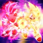 1:1 absurd_res after_transformation anthro blaze_the_cat burning burning_blaze domestic_cat duo elemental_manipulation eulipotyphlan felid feline felis female fire fire_manipulation glowing hair hedgehog hero hi_res hunicrio looking_at_viewer male male/female mammal ponytail princess red_eyes royalty sega sonic_the_hedgehog sonic_the_hedgehog_(series) super_form super_sonic super_transformation yellow_eyes