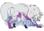 absurd_res alpha_channel animal_genitalia animal_penis anthro anthro_on_feral anthro_penetrated artokan_(coltron20) azaleesh balls bared_teeth bent_over bestiality black_paws blue_body blue_fur blue_hair bodily_fluids canid canine canine_genitalia canine_penis canis clitoris cum cum_inside duo ejaculation erection female female_anthro female_penetrated feral feral_on_top feral_penetrating feral_penetrating_anthro from_behind_position fur genital_fluids genitals hair hi_res humanoid_genitalia humanoid_vulva interspecies knot knotted_penis lagomorph large_penetration larger_feral larger_male leporid male male/female male_feral male_penetrating male_penetrating_female mammal mounting multicolored_body multicolored_fur nude pawpads penetration penile penile_penetration penis purple_pawpads purple_paws rabbit scar sex shirina_antare_(flemina) size_difference smaller_anthro smaller_female stretched_vagina teeth vaginal vaginal_penetration vulva white_body white_fur wolf