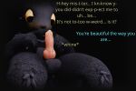 3:2 3d_(artwork) 4_fingers absurd_res animal_genitalia animal_penis animal_vulva anthro balls black_background black_body black_fur blush bodily_fluids canid canine canine_genitalia canine_penis canine_vulva casualties:_unknown compliment dialogue digital_media_(artwork) dripping embarrassed encouragement english_text expie_(gunsawian) fingers fingers_together fox fur genital_fluids genitals groxxy gunsawian herm hi_res hybrid index_to_index intersex knot knotted_penis looking_down mammal murid murine nervous noise_filter onomatopoeia orange_eyes pawpads penis precum precum_drip presenting presenting_penis presenting_vulva rat reassuring rodent simple_background sitting solo sound_effects stuttering talking_to_another text vignette vulva whining yellow_blush
