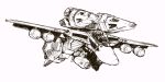  canopy_(aircraft) choujikuu_yousai_macross commentary_request energy_cannon gun gunpod machine_gun macross missile missile_pod monochrome moriguchi_nao_(naonao) nuclear_weapon pilot science_fiction sketch vf-1 vf-1_super vf-1s weapon white_background 