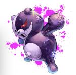  1other bear blood colored_blood commentary_request danganronpa:_trigger_happy_havoc danganronpa_(series) highres kamo_(kamooo44) korean_commentary monokuma navel pink_blood robot smile solo sparkle teeth white_background 