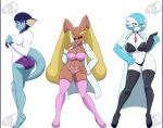 absurd_res anthro anthrofied big_breasts breasts clothing dr._voir eeveelution fan_character female female_anthro female_humanoid gardevoir generation_1_pokemon generation_3_pokemon generation_4_pokemon hi_res humanoid lingerie looking_at_another looking_at_viewer lopunny mer_(ed-nsfw) miss_lopunny nintendo one-piece_swimsuit pok-zone pokemon pokemon_(species) pokemorph pose shiny_pokemon standing swimwear vaporeon