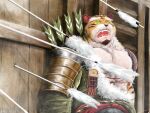 2026 4:3 akira_kurosawa anthro arrow_(weapon) clothing colored dated digital_drawing_(artwork) digital_media_(artwork) felid japanese_armor kowloon7050 male mammal muscular oil_painting_(artwork) open_mouth painting_(artwork) pantherine ranged_weapon solo taketora_(yasha) throne_of_blood tiger toshiro_mifune traditional_media_(artwork) traditional_painting_(artwork) weapon yasha:_legends_of_the_demon_blade