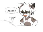 2024 ambiguous_gender annoyed anthro black_nose brown_body brown_eyes brown_fur canid canine dialogue duo eibvdy english_text fur hair hi_res kemono mammal open_mouth simple_background solo_focus text white_background white_body white_fur white_hair
