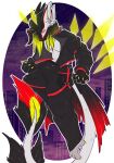 alpha_channel anthro belly black_clothing bottomwear claws clothed clothing digital_drawing_(artwork) digital_media_(artwork) english_text feathers fluffy fluffy_ears fluffy_tail fur hair hi_res hoshka looking_at_viewer male mammal markings multicolored_body multicolored_fur pants shirt simple_background solo streetwear tail techwear text topwear tuft two_tone_body two_tone_fur white_body white_fur yellow_markings