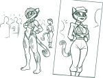 2026 american_flag_bikini anthro being big_breasts bikini bikini_bottom bikini_top boots bottomwear bracelet breasts bureaucat_cooch cleavage clothed clothing collar cooch_(supermansion) crowd domestic_cat ear_piercing ear_ring erect_nipples faceless_character faceless_male felid feline felis female flag_bikini flag_swimwear footwear group hands_behind_back hands_on_hips hi_res jewelry male mammal monochrome nipple_outline nipples open_clothing open_topwear pants piercing redout ring_piercing shirt shoes spiked_bracelet spiked_collar spikes standing supermansion swimwear topwear two-piece_swimsuit uniform