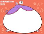 2026 accessory anthro artist_name asimpleguy680 belly big_belly big_breasts black_nose blaze_the_cat blush bottomwear breasts clothing coat colored digital_media_(artwork) domestic_cat exclamation_point felid feline felis female flat_colors footwear forehead_gem gem gloves hair hair_accessory hairband handwear hi_res huge_belly huge_breasts hyper hyper_belly hyper_pear looking_at_belly looking_at_own_belly looking_down looking_down_at_self mammal morbidly_obese morbidly_obese_anthro morbidly_obese_female obese obese_anthro obese_female orange_background overweight overweight_anthro overweight_female pants pink_clothing pink_footwear pink_shoes purple_blush purple_clothing purple_coat purple_ears purple_hair purple_tail purple_tailcoat purple_topwear red_gem red_hairband round_body sega shoes simple_background sitting solo sonic_the_hedgehog_(series) tail tailcoat tan_inner_ear text three-quarter_view tight_clothing topwear white_bottomwear white_clothing white_gloves white_handwear white_pants yellow_eyes