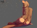 4:3 anthro back_muscles backlighting big_butt bottom_heavy breasts brown_body butt butt_focus carrioncat ear_piercing feet female hi_res hindpaw light lighting looking_at_viewer looking_back looking_back_at_viewer mammal murid murine pawpads paws piercing rat rodent side_boob tail