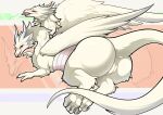 2_heads 2_horns 4_toes absurd_res anthro anus bandage bandaged_body beverage big_butt blue_eyes blush bodily_fluids butt butt_focus claws digitigrade dragon european_mythology feathered_wings feathers feet female feral finger_claws fnly_fez frozen_moon fur furred_dragon furred_scalie genital_fluids genitals greek_mythology green_eyes hi_res horn horn_jewelry horn_ring hydra jewelry lying multi_head mythological_creature mythological_scalie mythology open_mouth paws red_blush red_vulva ring_(jewelry) scalie shy simple_background smile solo spread_wings tea toe_claws toes tongue tongue_out vaginal_fluids vulva western_dragon wings
