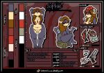 absurd_res anthro aquatic bear big_breasts bovid breast_tattoo breasts butt caprine cigarette cigarette_box cigarette_in_mouth claw_marks claws curled_horn digital_media_(artwork) english_text female fin fish fur genitals gun hair handgun hi_res holding_cigarette holding_object horn hybrid khalfy_kun looking_at_viewer mammal model_sheet nipples nude nude_anthro nude_female object_in_mouth poofy_hair ranged_weapon salmon salmonid_(fish) sheep simple_background sitting smoking sockeye_salmon solo standing tail tattoo text tramp_stamp trans_(lore) trans_woman_(lore) weapon