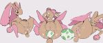 abdominal_bulge anthro anus bodily_fluids brown_body butt egg ejaculation female female_anthro fur generation_4_pokemon genital_fluids genitals lagomorph lopunny mammal nintendo nude open_mouth oviposition pink_body pink_eyes pink_fur pokemon pokemon_(species) prolapse scrambledeve shiny_pokemon simple_background solo sweat vaginal_fluids vaginal_prolapse vaginal_squirting vulva