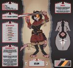 american_opossum anthro atane27 bandage big_breasts breasts canid canine clothed clothing dungeons_and_dragons english_text female footwear gloves glowing glowing_eyes handwear hasbro hi_res magic magic_user mammal marsupial melee_weapon model_sheet mythological_canine mythological_creature mythology open_mouth piercing red_eyes socks solo sword tail tattoo text weapon werecanid werecanine werecreature werewolf wizards_of_the_coast