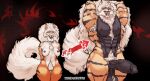 abs abstract_background anthro arcanine armpit_hair armpit_tuft ball_tuft balls biceps big_penis bodily_fluids body_hair body_size_growth breast_reduction breasts confident duo erection evolution expansion fangs gameplay_mechanics gender_transformation generation_1_pokemon genital_expansion genital_growth genitals glans growth growth_sequence happy happy_trail hi_res intersex itm_transformation kindredeer lactating level_up looking_at_viewer male male/male markings masculinization mastectomy_scar medium_breasts muscle_growth muscular muscular_thighs nintendo nipple_piercing nipples nude penis penis_expansion penis_growth piercing pokemon pokemon_(species) proud_expression pubes red_accents saggy_balls scar size_transformation small_penis teeth thick_thighs transformation transformation_sequence tribal tribal_markings tuft vein veiny_penis