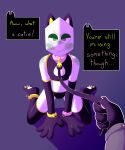 5:6 absurd_res armwear bdsm bell bell_collar camel_toe clothing collar deltarune dialogue elbow_gloves felid feline female first_person_view friend_(deltarune) gloves handwear hi_res leash leashed_collar leashing_pov legwear lingerie mammal mike_(deltarune) petplay pippins_(deltarune) ribbons roleplay small_mike_(deltarune) solo speech_bubble sugabunhun thigh_highs trans_(lore) trans_man_(lore) undertale_(series)