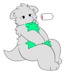 anthro biped dragon fur green_body green_fur grey_body grey_fur hi_res low_battery male mythological_creature mythological_scalie mythology scalie sitting snuffles snuffles_(character) solo teeth tired tired_eyes tongue tongue_out