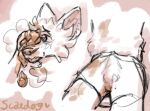 aroused bulge bulge_through_clothing bulge_under_clothes canid canine clothed clothing erection erection_under_clothing feces feces_on_body feces_on_face feces_on_snout fur heart-shaped_pupils heart_eyes heart_symbol male mammal masturbation scatdog shaded snout tongue tongue_out underwear underwear_only white_body white_fur