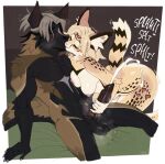 animal_genitalia animal_penis anthro balls black_body black_fur blonde_hair bodily_fluids breasts butt canid canine canine_genitalia canine_penis cheetah chest_tuft cum cumshot duo ejaculation felid feline female fur genital_fluids genitals hair handjob handjob_while_kissing hi_res interspecies kissing male male/female mammal markings medium_breasts nude nude_female nude_male penile penis roly sex spots spotted_body spotted_fur sweat tail tuft yellow_body yellow_fur