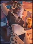 2026 anthro biped breasts cheshire_(zempy) claws clothed clothed_anthro clothed_female clothing collar countershade_torso countershading digital_drawing_(artwork) digital_media_(artwork) eyewear eyewear_on_head female fingers front_view fur grand_theft_auto grand_theft_auto_vi gta_vi_cover_girl hair hi_res hyena mammal meme navel occult_symbol pentagram pentagram_collar_tag piercing rockstar_games solo spiked_collar spikes spots standing sunglasses sunglasses_on_head symbol tail teeth tongue under_boob wearing_sunglasses zempy3