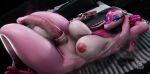 2026 3d_(artwork) animal_genitalia animal_penis anthro areola back_tattoo balls bed big_balls big_breasts big_penis black_background blue_eyes blue_eyeshadow breasts chest_fur colored_nails dark_areola dark_nipples digital_media_(artwork) dutch_angle equine_genitalia equine_penis eyelashes eyeshadow facial_tattoo flaccid food furniture genitals geodat glistening glistening_areola glistening_body glistening_breasts glistening_eyeshadow glistening_nipples glistening_skin glistening_thighs gynomorph gynomorph_anthro hand_behind_head hand_tuft hi_res holding_food holding_object holding_popsicle huge_penis intersex intersex_anthro looking_at_viewer lovander lying lying_on_bed makeup medial_ring musk nails nipple_dip nipples non-mammal_balls non-mammal_breasts non-mammal_nipples on_back on_bed one_eye_closed pal_(species) palmorph palworld penis pink_areola pink_balls pink_body pink_nails pink_nipples pink_penis pink_sheath pocketpair popsicle scalie senna_(geodat) sheath simple_background solo tattoo thick_thighs vein veiny_penis watermark white_breasts wide_hips
