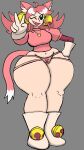 animal_ears animal_humanoid big_butt biped bottomless butt cat_humanoid cat_tail clothed clothing deltarune felid felid_humanoid feline feline_humanoid female front_view hair humanoid inner_ear_fluff mammal mammal_humanoid mew_mew_(undertale) panties pink_(deltarune) pink_clothing pink_hair pink_panties pink_underwear solo sonerec725 thick_thighs tuft undertale_(series) underwear
