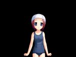  1girl black_background blue_eyes blue_one-piece_swimsuit blush breasts closed_mouth cowboy_shot fumizuki_yukari game_asset hair_ornament hara_hara!! looking_at_viewer no_eyewear non-web_source official_art one-piece_swimsuit rabbit_hair_ornament rabbit_ornament red_hair school_swimsuit self-datamine sena_mirai_(hara_hara!!) sidelocks simple_background small_breasts smile solo standing swimsuit tachi-e variant_set 