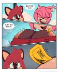 absurd_res ambiguous_gender amy_rose anthro areola areola_slip awkward2eleven big_breasts breasts cake close-up clothing comic dessert dialogue duo erect_nipples eulipotyphlan female food green_eyes hedgehog hi_res huge_breasts hyper hyper_breasts inside macropod mammal marsupial nipple_outline nipples pink_body quokka red_body sega sonic_the_hedgehog_(series) speech_bubble ticket