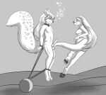 air_bubble ankles_tied anthro aquaphilia asphyxiation balls big_tail bound canid clothed clothed_female clothing collar collar_only duo dust_smith erection erotic_asphyxiation female floating fully_submerged fur genitals greyscale hair hands_tied heather_(ladyheather) hi_res holding_breath knot knotted_penis ladyheather looking_at_another male mammal markings monochrome mustelid nude nude_male otter pawpads pecs penis sea seabed spots spotted_body spotted_fur submissive submissive_male swimming swimwear tail tail_on_penis two-piece_swimsuit underwater water