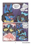 absurd_res alcohol anthro arkailart beverage blush bodily_fluids comic dripping drunk duo english_text fangs generation_4_pokemon hi_res imminent_vore licking licking_lips licking_own_lips lucario male mouth_shot nintendo open_mouth oral_vore paws_in_maw paws_in_mouth pokemon pokemon_(species) reverse_mouth_shot riolu saliva saliva_drip saliva_on_face saliva_on_legs saliva_on_tongue saliva_string same_size_vore steam steamy_breath substance_intoxication teasing teasing_partner teeth text tongue tongue_out vore