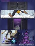 abdl absurd_res anthro bear bodily_fluids chris_(oddtheotter) comic diaper duo english_text female genital_fluids hi_res male mammal melody_(oddertheotter) mustelid oddertheotter otter tail text urine watersports