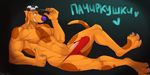  anthro canine catdog catdog_(series) charlie-spaice-doggy clothing dog erection erection_under_clothes male mammal penis solo thumbs_up 