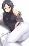  artist_name ass bangs belly_peek belt black_hair black_shirt breasts cameltoe denim grey_jacket hayami_kanade idolmaster idolmaster_cinderella_girls impossible_clothes impossible_shirt jacket jeans jjune looking_at_viewer lying medium_breasts navel off_shoulder on_side open_clothes open_jacket pants parted_bangs shirt short_hair single_bare_shoulder sleeveless sleeveless_shirt smile solo thighs tight tight_pants trefoil white_background white_pants yellow_eyes 