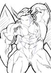  abs biceps digimon erect_nipples exveemon flexing hatake horn huge_muscles invalid_tag looking_at_viewer male muscular nipples pecs pose quads sketch smile smirk smug solo triceps vein veiny_muscles wings 
