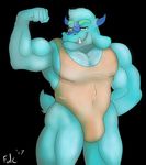  abs barazoku belly biceps big_(disambiguation) body_hair bulge caprine chest_hair clothing don dragon dragon_goat fangs flexing fulc fulcren goat growth horn hyper invalid_tag mammal pecs penis spandex tight_clothing vein 