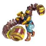  arms_(game) bodysuit boots boxing_gloves championship_belt cross-laced_footwear full_body helmet highres lace-up_boots male_focus max_brass motion_blur no_pupils official_art punching red_footwear roaster_(arms) solo transparent_background 