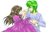  akazukin_chacha dark_hair dorothy green_hair purple_dress seravi 