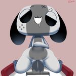  2017 abdominal_bulge animate_inanimate anthro canine clitoris digital_media_(artwork) dog drooling empty_eyes female half-closed_eyes hi_res kneeling looking_pleasured ltomb mammal nintendo nintendo_switch open_mouth penetration pussy pussy_juice saliva short_stack simple_background smile solo switch_dog thick_thighs tongue vaginal vaginal_penetration video_games wide_hips 