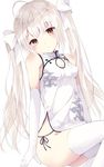  chinadress kasugano_sora nopan thighhighs tsuzaki_tsunomi yosuga_no_sora 