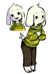  anthro asriel_dreemurr caprine child cub cute fur goat male mammal semi solo undertale video_games white_fur young 