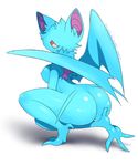  2017 anthro bat digital_media_(artwork) female mammal napdust nintendo nude pok&eacute;mon simple_background solo video_games white_background wings zubat 