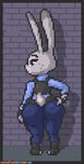  anthro big_butt butt clothed clothing digital_media_(artwork) female judy_hopps_(zootopia) lagomorph mammal pixel_(artwork) rabbit rear_view solo thick_thighs tight_clothing voluptuous wide_hips 
