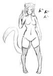  cat clothing conkerbirdy feline female hi_res jenny_(conkerbirdy) legwear mammal sketch thigh_highs 