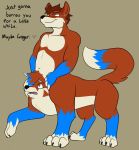  2_heads anthro azurathefox body_control canine conjoined dialogue fox happy mammal merging multi_body multi_head sarvak taur 