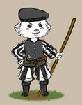  beret canine chibi conkerbirdy cute dagger dog fantasy hat landsknecht mammal marko_burns melee_weapon pomeranian staff weapon 