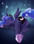  2014 anus blue_eyes blue_feathers blue_fur blue_hair blush butt cutie_mark equine feathered_wings feathers female feral friendship_is_magic fur guinefurrie hair hi_res horn long_hair mammal my_little_pony princess_luna_(mlp) pussy pussy_juice snowflake solo winged_unicorn wings 