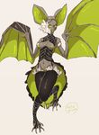  artist_request bat breasts furry green_eyes nipples sasamino wings 