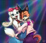  2girls artist_request blue_eyes dog fay_spaniel furry lynx_(species) miyu_lynx multiple_girls star_fox star_fox_2 